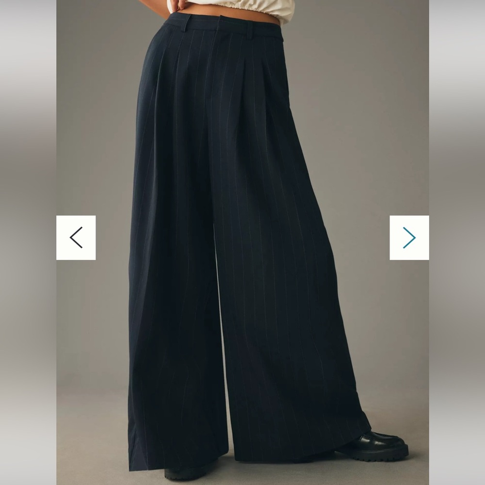 EUC MAEVE AVERY PLEATED PINSTRIPE PANT